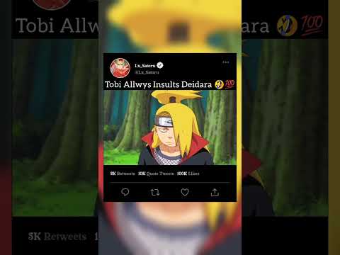 Tobi Allways Insult Deidara 😂💯#naruto #shorts #tobi #deidara