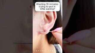 STOP Wasting Time Putting in your Flat Back Earrings with This One Tool 🙈 #lifehacks #piercing