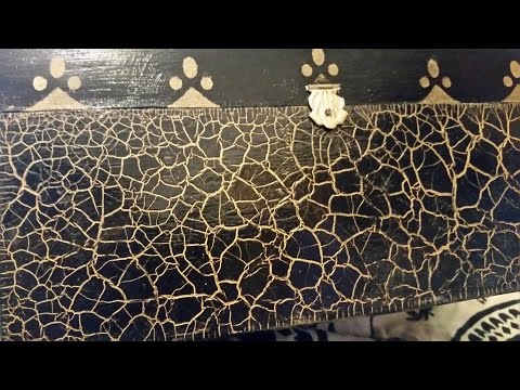 Craquelado sobre madera y textura con servilleta 1/3