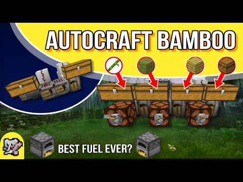 Autocraft Bamboo Best Fuel | Minecraft Redstone Tutorial | BEDROCK MCPE XBOX PS SWITCH