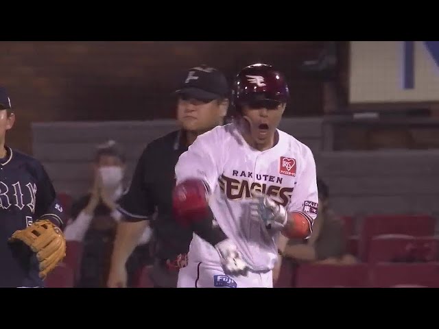 【5回裏】吠えた!! イーグルス・鈴木大地が満塁のチャンスで勝ち越し2点タイムリーヒット!! 2022年9月12日 東北楽天ゴールデンイーグルス 対 オリックス・バファローズ