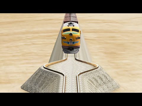 Big Mistake Impossible Wide Rail Track Vs Train Crossing  BeamNG.Drive