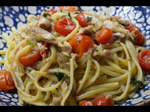 Pasta allo sgombro con pomodorini. Veloce e Facile ( Subtitles ) @ChefJasonznc