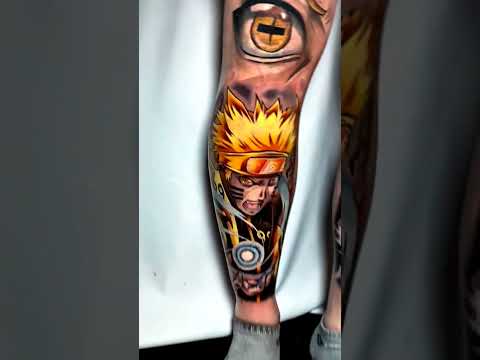 Naruto x Sasuke leg sleeves - tattoo by dave.vero.ink