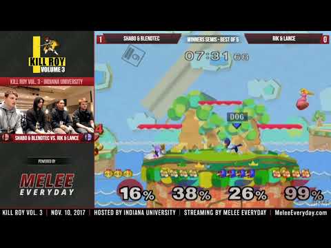Kill Roy Vol. 3 - Blendtec & Shabo vs. RiK & Lanceinthepants - SSBM - Winners Semis