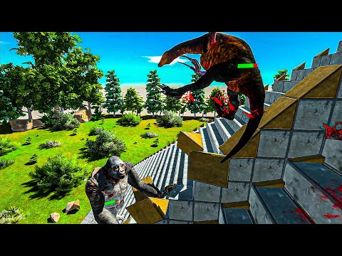 Dinosaur vs Goro #shorts - Animal Revolt Battle Simulator