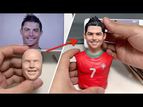 Cristiano Ronaldo sculpture handmade from polymer clay, full sculpturing process【Clay Artisan JAY】