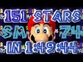 Super Mario 74 "151 Stars" TAS in 1:49:44.52 by ...