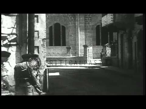 Hanging of two Cypriot rebels results in a battle between British troops and riot...HD Stock Footage