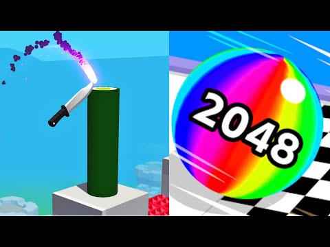 Ball Run 2048 vs Slice It All - All Level Gameplay Android.iOs Mobile Game.Esc62