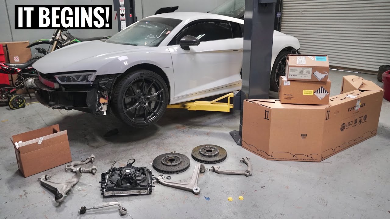 Rebuilding a Wrecked Audi R8! PARTS ARE HERE!