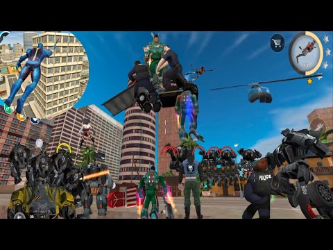 Rope Hero Vice Town / Police Station Officer vs Vice City Don Army officer new video full HD