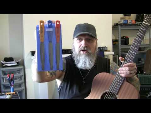 Fret level on a Tanglewood TW-130 owned by Ollie / The Half Eight