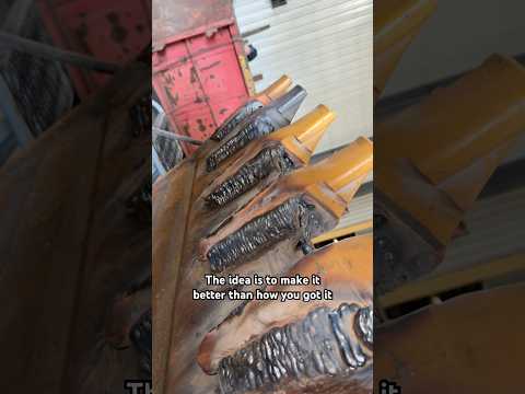 i have a lot more video of this bucket repair. #shorts #welding #welder #welds #fcaw #worklife #work
