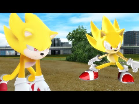 Modern Super Sonic V.S. Movie Super Sonic - The Race Finale [Animation] ソニック v. ソニック (April Fools)