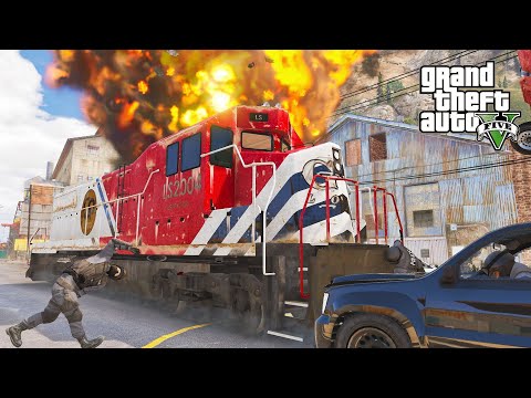 GTA 5 ATROCIOUS RAIL ENGINE TRAFFIC CRASHES COMPILATIONS POLICE CHASE PART 2 - DESTRUCTION