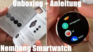 Damen Smartwatch, 1.32 Zoll Touchscreen Armbanduhr mit Bluetooth Anruf, IP67 Unboxing und Anleitung