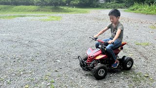 山で、初子供用バギーに乗ってみた