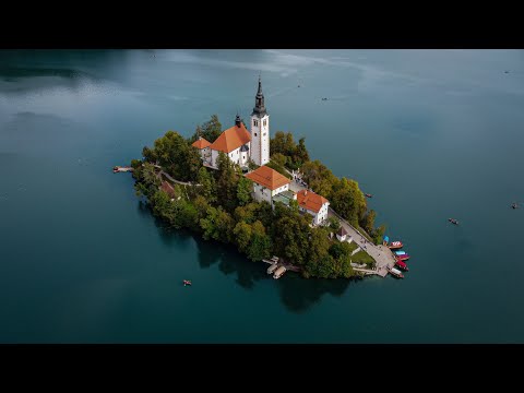 Lake Bled, Slovenia (4K Drone Video Bled Island)