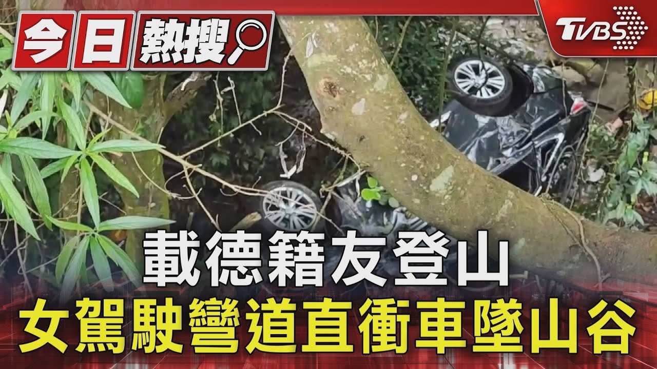 爬鳶嘴山太累恍神？　駕駛載德籍友彎道直衝車墜山谷