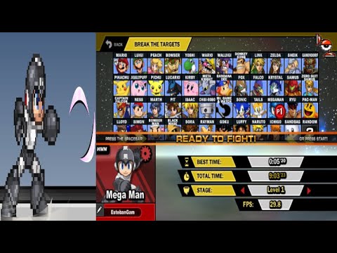 (0m 05s 200ms) Super Smash Flash 2 v1.3.0.1 Beta BTT (Level 1) Mega Man RECORD -- by EstebanGamer636