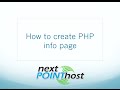 How To Create PHP Info Page