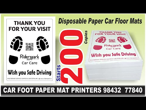 White Disposable Car Paper Mat