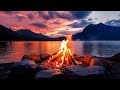 Tranquil Fire Sounds Cozy Bonfire By The Lake For Sleep