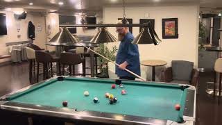 There many challenges of playing pool while aboard the Ruby Princess cruise ship while at sea!