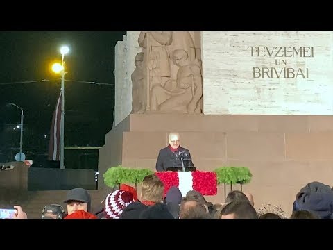 18.11.2019: Выступление президента Латвии у памятника Свободы в Риге