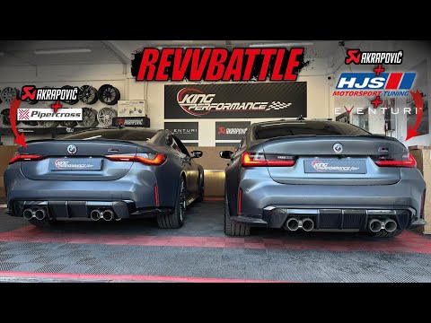 REVVBATLLE AKRAPOVIC EXHAUST vs AKRAPOVIC + HJS DOWNPIPES + EVENTURI passend für BMW M4 G82 M3 G80