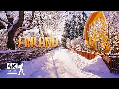 Helsinki, Finland • A Charming Winter Morning Walk - Slow TV 4K