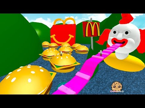 Giant Happy Meal Burgers Roblox Mcdonalds Obby Fast Food Restaurant Online Game Video - roblox do you like waffles song youtube youtubecom