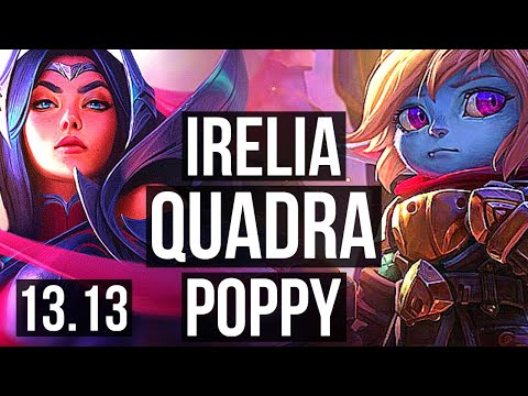 IRELIA vs POPPY (TOP) | Quadra, 65% winrate, 6 solo kills, Legendary | EUW Master | 13.13