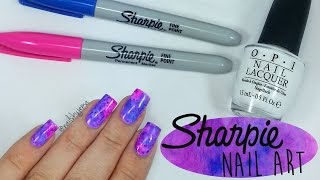 Sharpie Watercolour Nail Art
