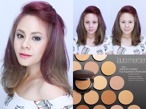 สอนการใช้แป้ง laura mercier smooth finish foundation powder 3 โทนสีให้หน้าพุ่ง มีมิติแบบเนียนๆ