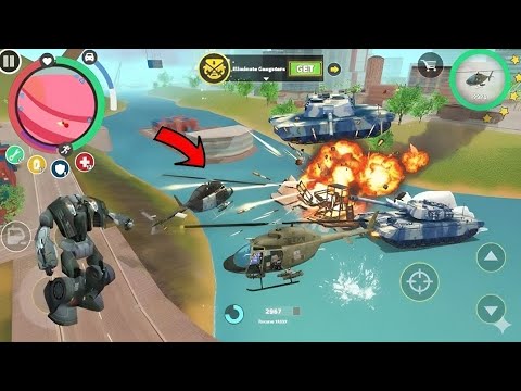 Police Helicopter & Rope Helicopter Entangled 😱 | Helicopter Stuck on Bridge | Rope Hero Vice Town