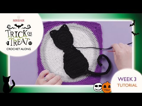 Sirdar Trick Or Treat Halloween Blanket Crochet Along: Week 3 - Warty Witches & Magic Cats