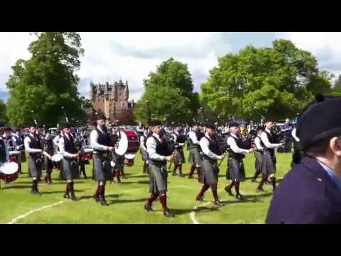 Stockbridge Pipe Band Grade 3 winners at the 2019 Strathmore Highland Games in Angus, Scotland