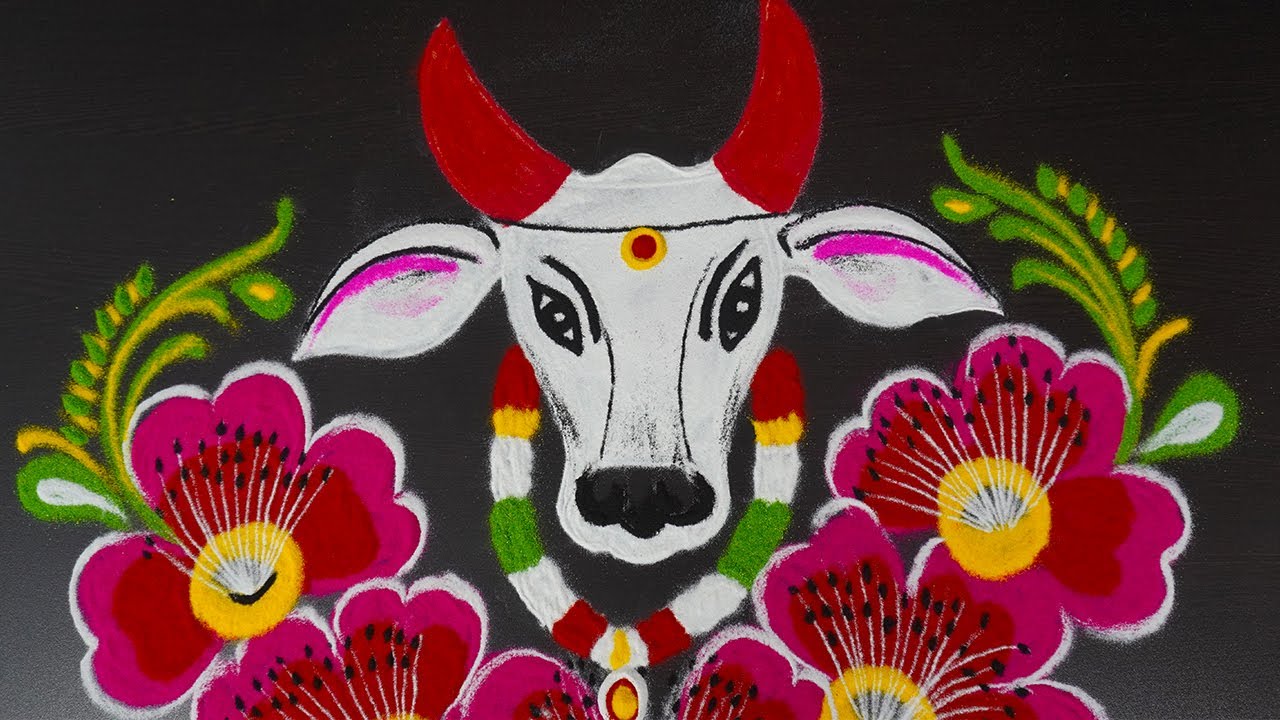 Simple rangoli design for maattu pongal