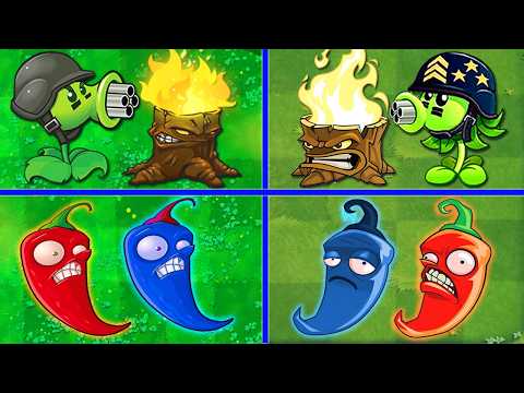 Random 15 Pair team 2 Plants Vs All Zombies - WHo WIll Win? - Pvz 1 vs PVZ 2