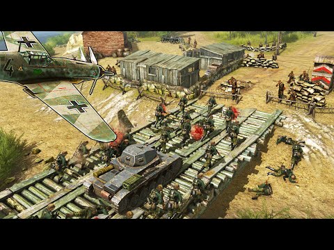 Huge German Army BLITZKRIEG Bridge Defense! - Call to Arms: Gates of Hell WW2 Mod Battle Simulator