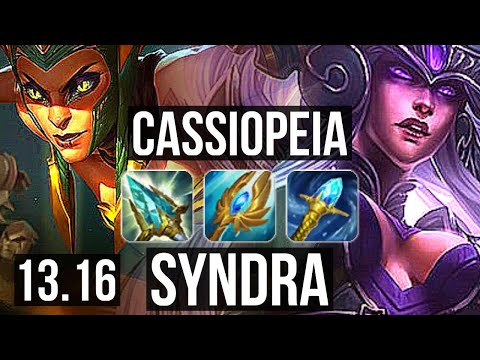 CASSIOPEIA vs SYNDRA (MID) | 66% winrate, 8/2/9 | EUW Master | 13.16