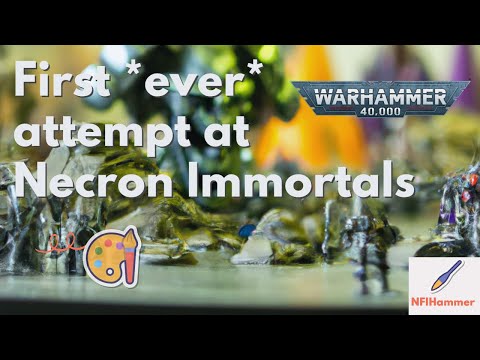 Beginner first attempt at painting Necron Immortal / Warhammer 40k - NFIHammer Chapter 2 Part 3/3
