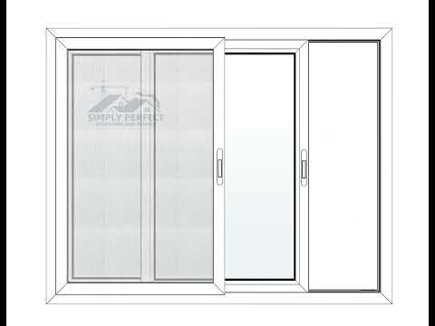 UPVC Sliding Window- 2 5 Track, 2 Glass Panel with Mesh Sliding -80 Series