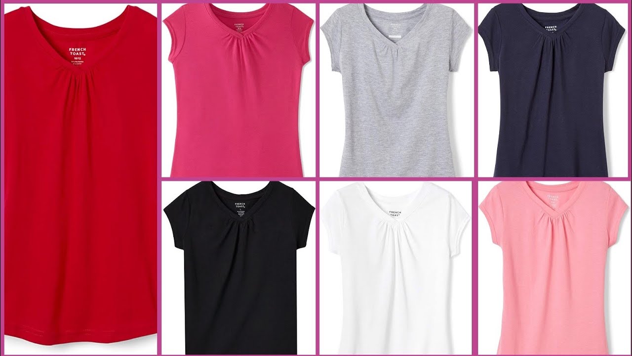 T-Shirt | French Toast Girls' Short Sleeve V-Neck T-Shirt Tee