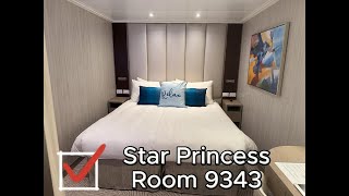 Star Princess Stateroom 9343 Photo Room Tour | Princess Cruises Cabin