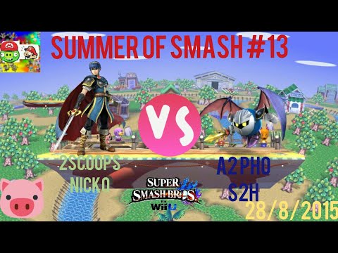 SoS13 - 2Scoops Nicko(Marth) vs A2 Pho S2H(Meta Knight) - Smash Wii U #Smash 4#Tournament#Commentary