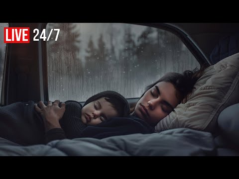 🔴 Calm your mind! Rain sound on the window with thunder for deep sleep and relaxation, dark screen