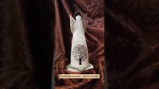 Anděl - skleněný svícen